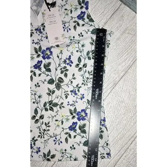 Laura Ashley Golf & Tennis Collared Shirt XS Sleeveless BLUE Floral NWT ATHLEISU - Picture 9 of 9
